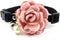 Everflowering Rose Flower Cat Dog Collar Bow Tie - Suede Puppy Necklace with Bell - Chihuahua Yorkie Girl Clothes Costume Outfits Accessory, Adjus...