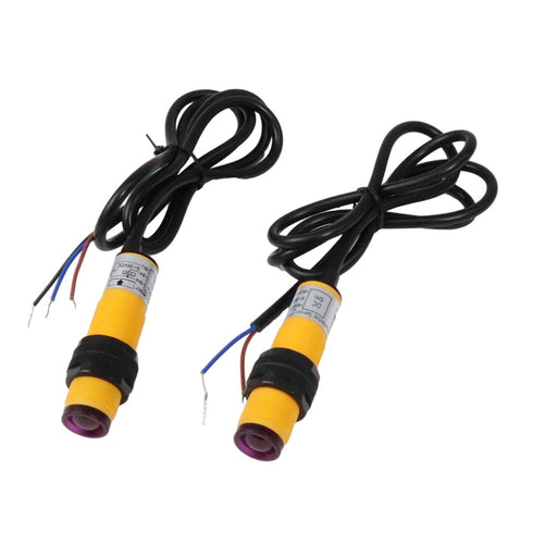 Photoelectric Switch Sensor,1 Pair M18 Through-Beam Reflection Optical Photoelectric Beam Sensor,NPN NO (Normally Open) 6-36VDC Photoelectric Swit...