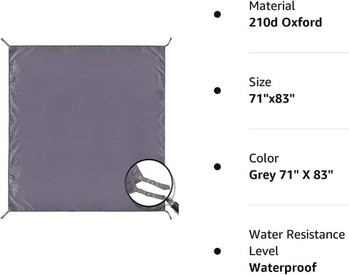 REDCAMP Waterproof Camping Tent Tarp - 71"x83", 4 in 1 Multifunctional Tent Footprint for Camping, Hiking and Survival Gear, Lightweight and Compa...