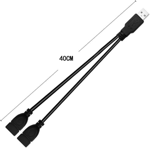 USB 2.0 Adapter, Dual USB Female Jack Y Splitter Charger Cable (2 Pack) for Laptop/Tablet/Smartphone Data Transmission/Charging...