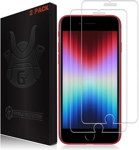 2 Pack Screen Protector for iPhone SE 3 (2022) and SE 2 (2020) - Tempered Glass Screen Saver, Phone Case Friendly, Lifetime Replacement, Protectiv...