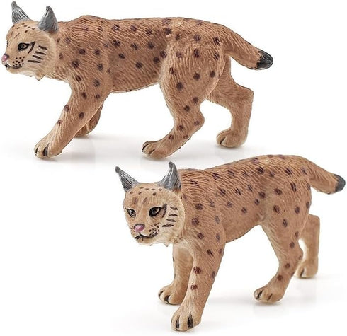 2 Pcs Realistic Lynx Figure Plastic Lynx Figurine Lynx Action Figure Simulated Lynx Model for Halloween Christmas Birthday Party Favors Decoration...