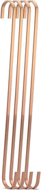 4-Pack 16 Inch Rose Gold Steel Hanging Flat Hooks - S Shaped Hook Heavy-Duty S Hooks,for Kitchenware,Utensils,Plants, Towels,Gardening Tools,Cloth...