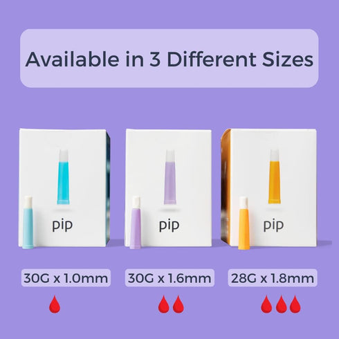 Pip 100 Lancets | All-in-One 30G-1.6mm Diabetes Safety Lancets | Sensitive Fingerstick Testing for Blood Sugar & Ketone Monitors...