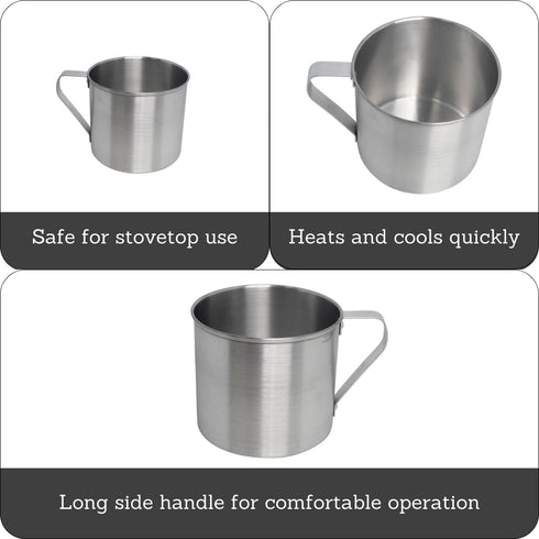 IMUSA USA R200-10WM Aluminum Mug for Stovetop Use or Camping 0.7 Quart, Silver...