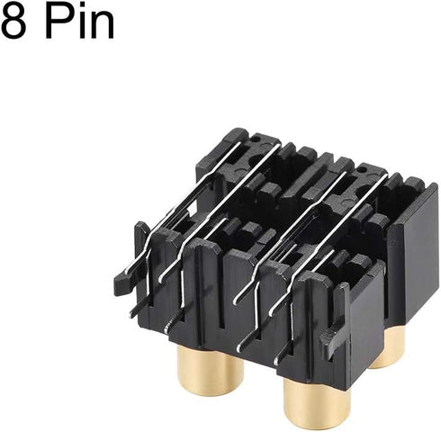 uxcell Concentric Outlet 4 RCA Female Jack 8-Pin Connector Socket Panel Mount 3pcs...