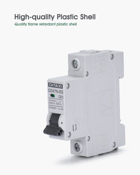 AC Miniature Circuit Breaker, 16 Amp 120V/240V 1 Pole DIN Rail Mount Circuit Breaker, Thermal Magnetic Trip, Solar AC Disconnect Switch MCB C16...