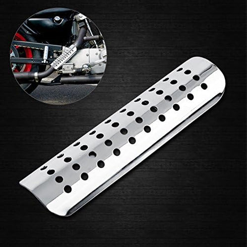 VGEBY Chrome Muffler Pipe Heat Cover Heel Guard (Silver) System Supplies Motorcycle Heat Motorcycle Heat...