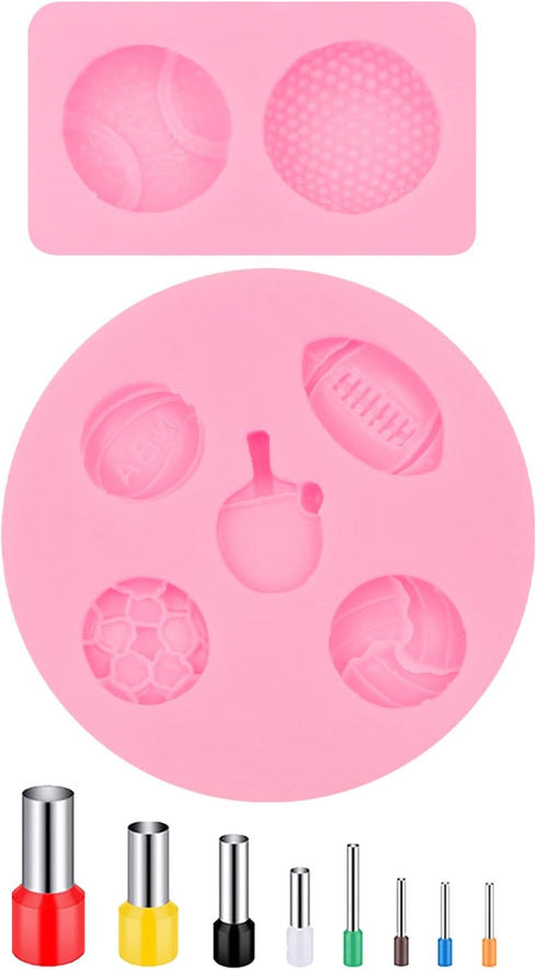 Sports Polymer Clay Molds, 15 Pcs Ball Polymer Clay Molds for Earrings, Football Basketball Rugby Clay Molds for Polymer Clay Jewelry, Volleyball ...