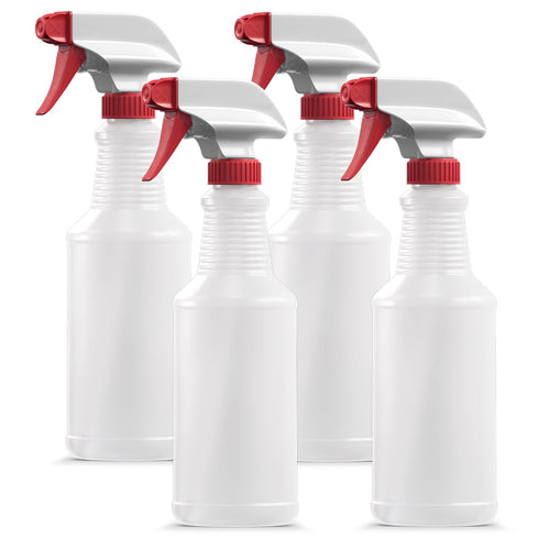 Spray Bottles (16 oz, 4 pack) Heavy-Duty Leak-Proof Plastic Adjustable Nozzle Bathroom Cleaning All-Purpose Gardening Made in USA...