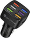 Car Charger Adapter, 6 USB Multi Port Fast Charger, Include QC 3.0 and 5 Other Ports, Auto Quick Charging Adapter for Most Cell Phones, Interior C...