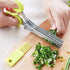 Herbal Scissors Stainless Steel 5 Blade Kitchen Scissors Mince Fresh Herbs & Leafy Greens Kitchen Gadgets Herb Cutter whit Cleaning Comb (Green)...