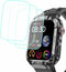 Tempered Glass Screen Protector Compatible with Hvlgmrc P66 1.96 inches Rugged Smart Watch, 3pcs, 9H...