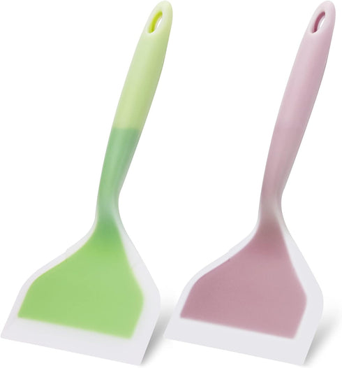 2 Pack Silicone Pancakes Spatula,Wide Pancakes Spatula Turner for Eggs Fish Pizza and Steak Shovel Omelette Spatulas for Nonstick Cookware,Heat Re...