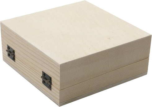 Cuboid 4.72"x4.72" Unfinished Wooden Box Natural Pine Wood DIY Craft Wooden Boxes with Lid for Storage Crafts...