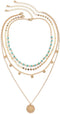 Boho Choker Women Necklace Gold Turquoise Coin Pendant Layered Necklaces Chain Glitter Bohemia Sequin Tassel Necks Jewelry for Women...