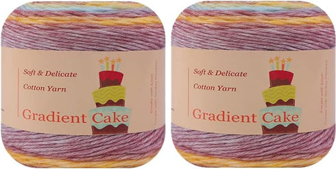2-pk Gradient Cake Cotton Ball by Yonkey Monkey (1170) Knitting Crochet......