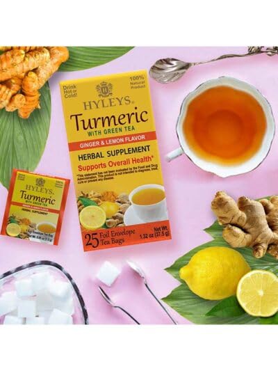Hyleys Turmeric Tea - Assorted Flavors - 42 Tea Bags - Wellness Herbal Supplement...