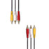 SatelliteSale 3 Male to 3 Male RCA Audio Video AV Composite Cable Universal Wire PVC Black Cord 6 feet...