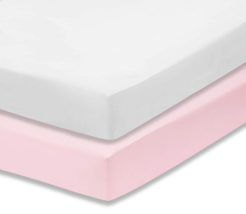 Everyday Kids 2-Pack Fitted Crib Sheets, 100% Soft Breathable Microfiber Baby Sheet, Fits Standard Size Crib Mattress 28in x 52in, Pink Nursery Sh...