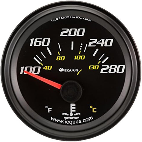 Equus 6262 2" Electrical Water Temperature Gauge, Black...