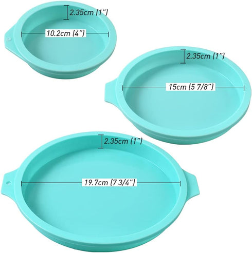 Newk Silicone Round Cake Mold, 3 Packs Silicone Cake Pans Mold for Layer Cakes, Rainbow Cakes, Resin Coasters – 4”+6“+8”...