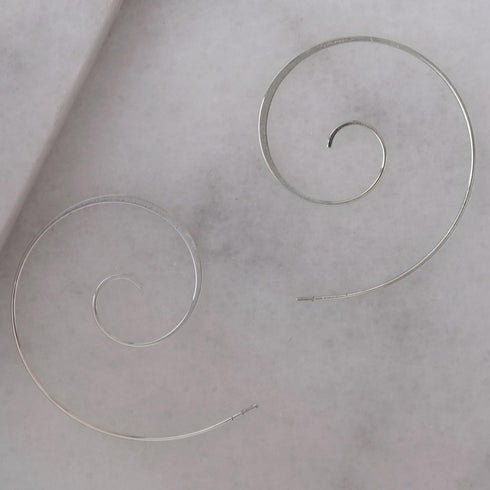 Humble Chic Spiral Threader Boho Earrings for Women - Hypoallergenic Thin Twist Hoop Earrings - Plated in 925 Sterling Silver or 18K Gold, Safe fo...