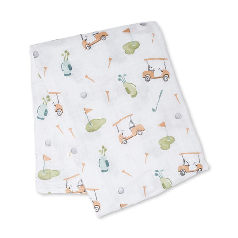 Lulujo Baby Cotton Muslin Swaddle Blanket, 47 x 47-Inch, Golf...