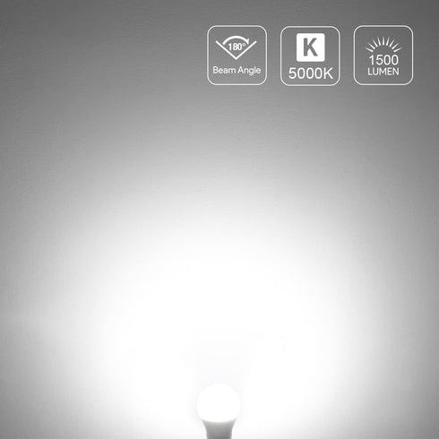LE 100W Equivalent LED Light Bulbs, 14W 1500 Lumens Daylight White 5000K Non-Dimmable, A19 E26 Standard Base, 10000 Hour Lifetime, Pack of 6...