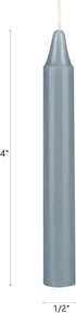 Mega Candles 20 pcs Unscented Gray Exquisite Mini Taper Spell Candles, 4 Inch Tall x 1/2 Inch Diameter, Magic Chimes, Enchantment, Casting Rituals...