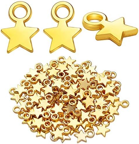 100pcs Mini Star Charms Alloy Star Shape Charms Pendants for DIY Crafting Jewelry Making...