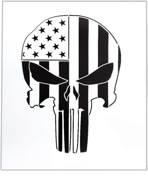 OBUY Punisher Skull Stencil for Painting on Wood, Walls, Fabric, Airbrush, More | Reusable 12 x 14 inch Mylar Template...