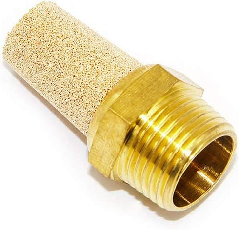 Joywayus Air Pneumatic Muffler Long Exhaust Muffler 3/8" NPT Male Brass Flow Control Silencer Air Fitting(Pack of 2)...