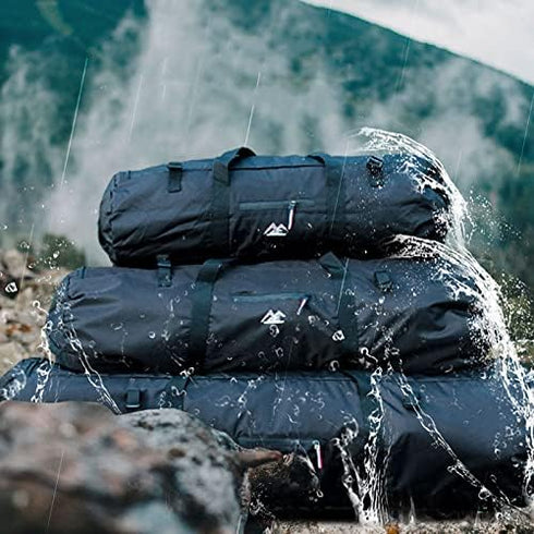Large Capability Folding Tent Storage Carry Bag Waterproof Luggage Pack Pouch for Camping Hiking Picnic Organizer Walking Holder (Black-S)...
