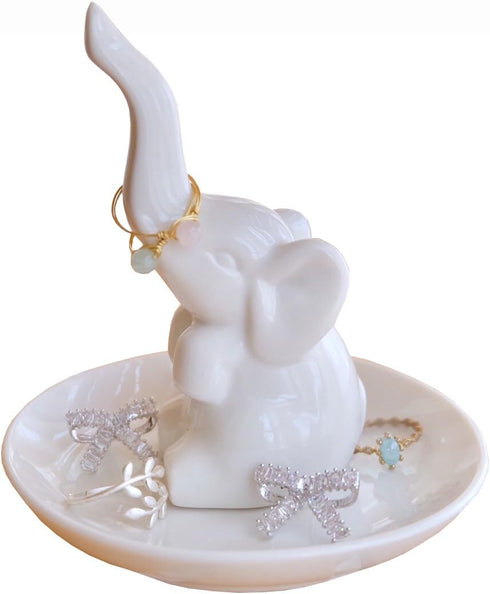 PUDDING CABIN Elephant Gifts for Women Wedding Ring Holder Ring Dish Christmas Gifts for Women Mom Girls Aunt Sisters Engagement Bridal Shower Xma...