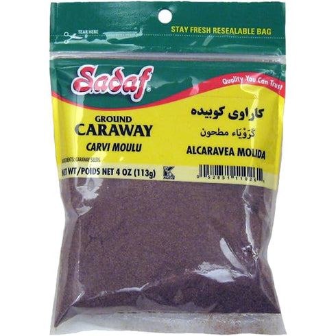 Sadaf Ground Caraway - Caraway Powder for Cooking & Food Seasoning - Spices & Seasonings - Ground Caraway Seeds - Kosher - 4 oz Resealable Bag...
