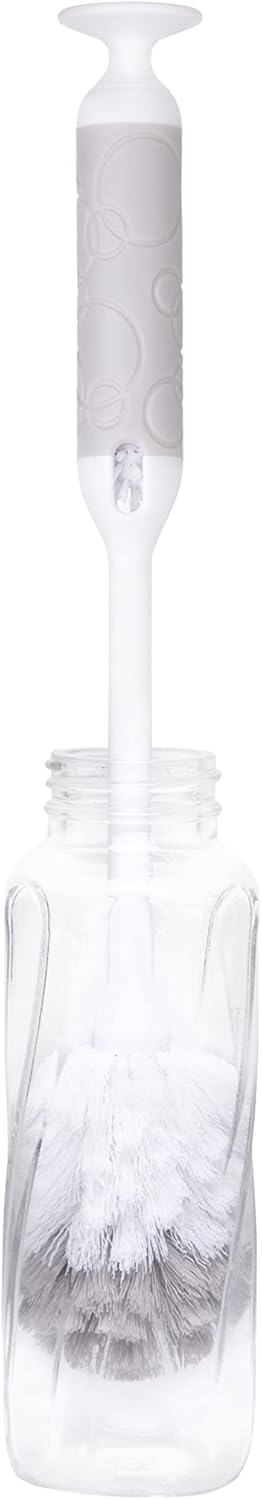 Ubbi Baby Bottle Brush Set, Bottle Brush and Nipple Brush, Baby Cleaning Essentials, Gray...