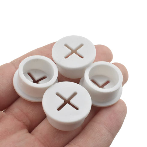 HAHIYO 4Pcs 0.8Inch/20mm White Flexible Rubber Desk Grommet Wire Grommet Cable Management Cord Hole Cover Desk Wire Hole Insert Wire Organizer for...