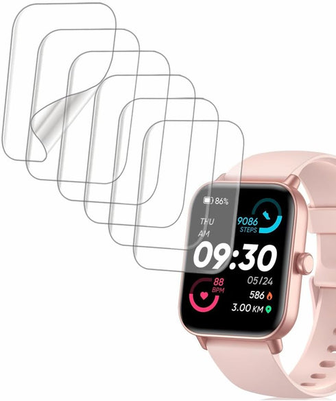 Screen Protector Compatible with IDW19 1.8” MILOUZ aeac KALINCO Quican Hoowel Veryfit Smart Watch, Soft TPU, 6-pack, Bubble Self-healing...