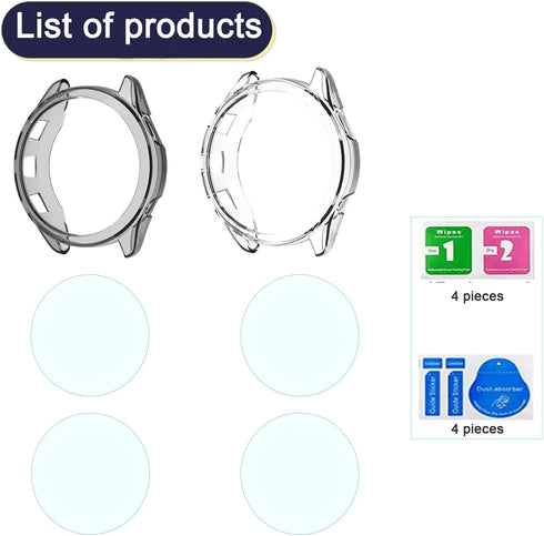 Smartwatch Screen Protector Compatible for Garmin Forerunner 265S Case TPU Soft Frame Cover and Not Forerunner 265s Tempered Glass Protective Film...