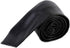 Men's Skinny Tie Handmade PU Leather Black Narrow Necktie...