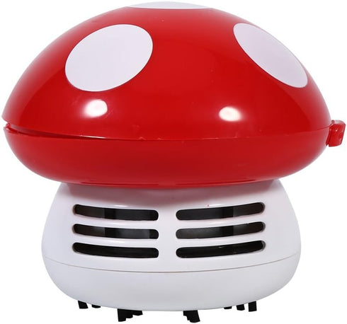 TOPINCN Mushroom Desktop Vacuum Cleaner, Mini Mushroom Shape Cute Desktop Keyboard Corner Dust Vacuum Cleaner Sweeper for Home School Office(Red)...