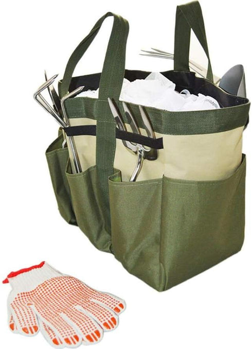 Gardening Tote Bag Garden Tool Bag with 9 Pockets Garden Tote Organizer Bag Gardening Tool Kit Holder Oxford Bag Gardening Tools Storage Organizer...
