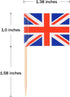 100 Pack British Flag Toothpicks Union Jack Cupcake Topper Picks for Birthday Party Cake Decorations...