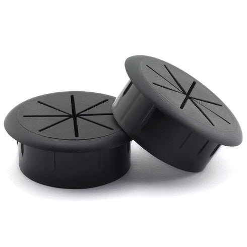 HJ Garden 2pcs 2-3/8 inch Flexible Desk Cord Grommets Wire Organizer Hole Cover for Managing and Hiding Office PC Desktop Cable(Black)...