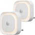 2 Pack Plug in Night Light with Motion Sensor & Dusk to Dawn Sensor, 3 Sensor Modes, Dimmable Night Lights Plug into Wall, Auto ON/Off, Warm White...