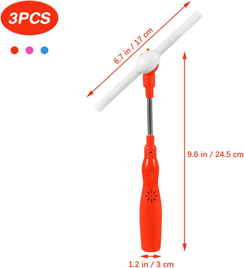 Toyvian 3 Pcs Kids Glow Wands Light Up Windmill Toy Led Hand Fan Pinwheels for Kids, Fan Toy with Music, Light Up Swivel Light Wand Party Favor, 2...