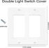 Decorator Wall Plates 2-Gang Switch Outlet Electrical Cover Pate Unbreakable Thermoplastic Faceplate for Light Receptacle Outlet Switch, White (4 ...