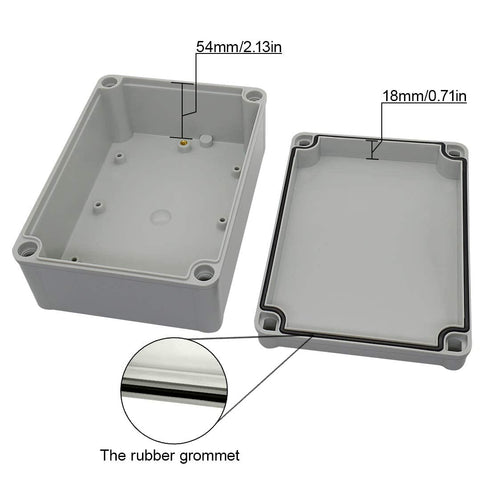 LeMotech Junction Box IP67 Waterproof Dustproof ABS Plastic Project Box for Electrical Outdoor Enclosure Gray 6.9 x 4.9 x 3 inch (175 x 125 x 75 m...