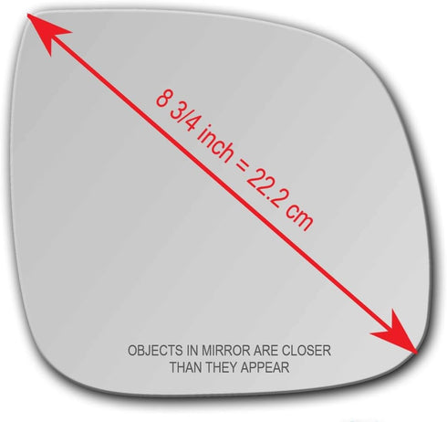New Replacement Mirror Glass with Full Size Adhesive for 2007-2010 Volkswagen Touareg 2007-2009 Audi Q7 Passenger Side View Right RH...